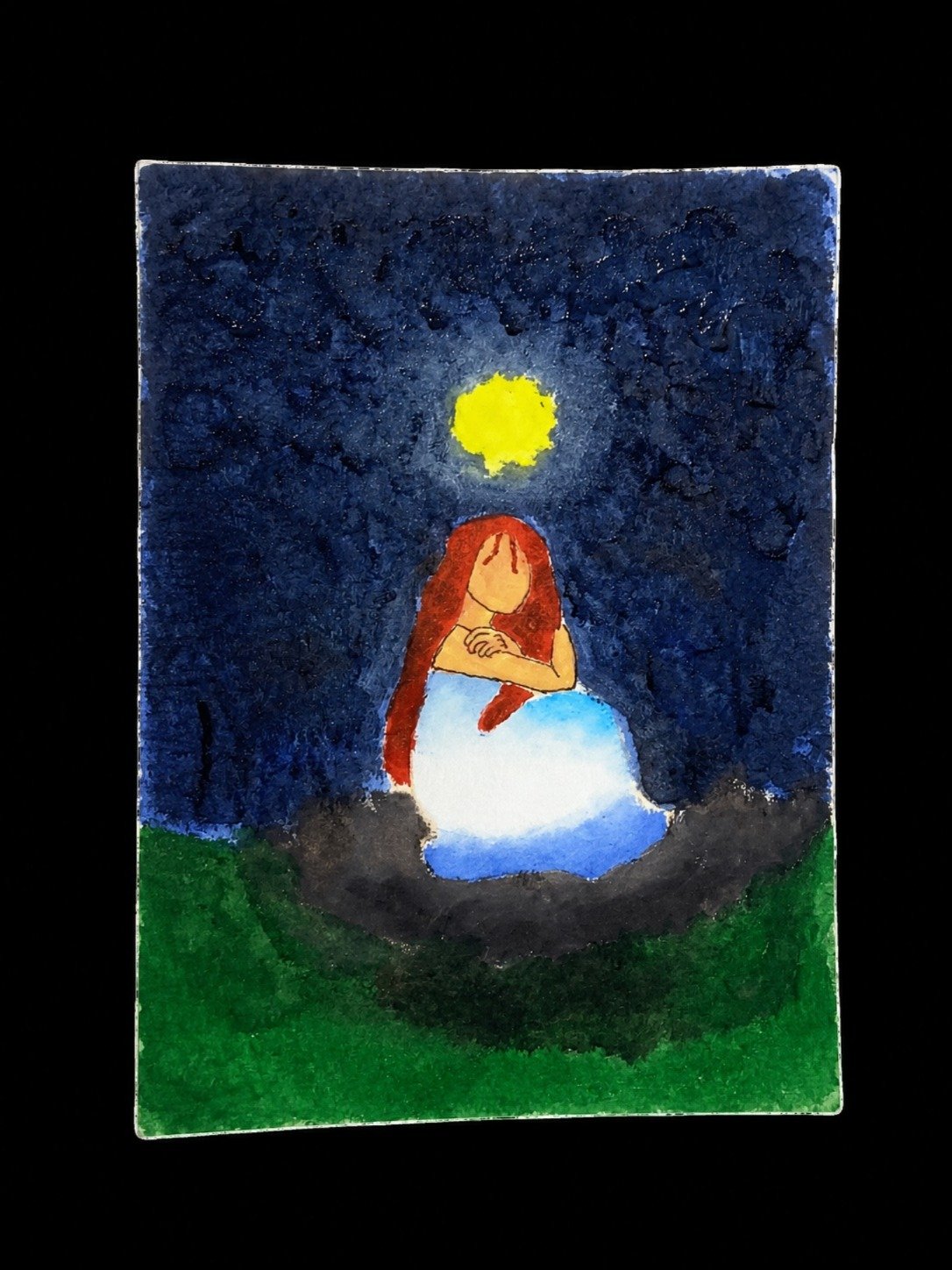 Ilustración de paisaje y figura
