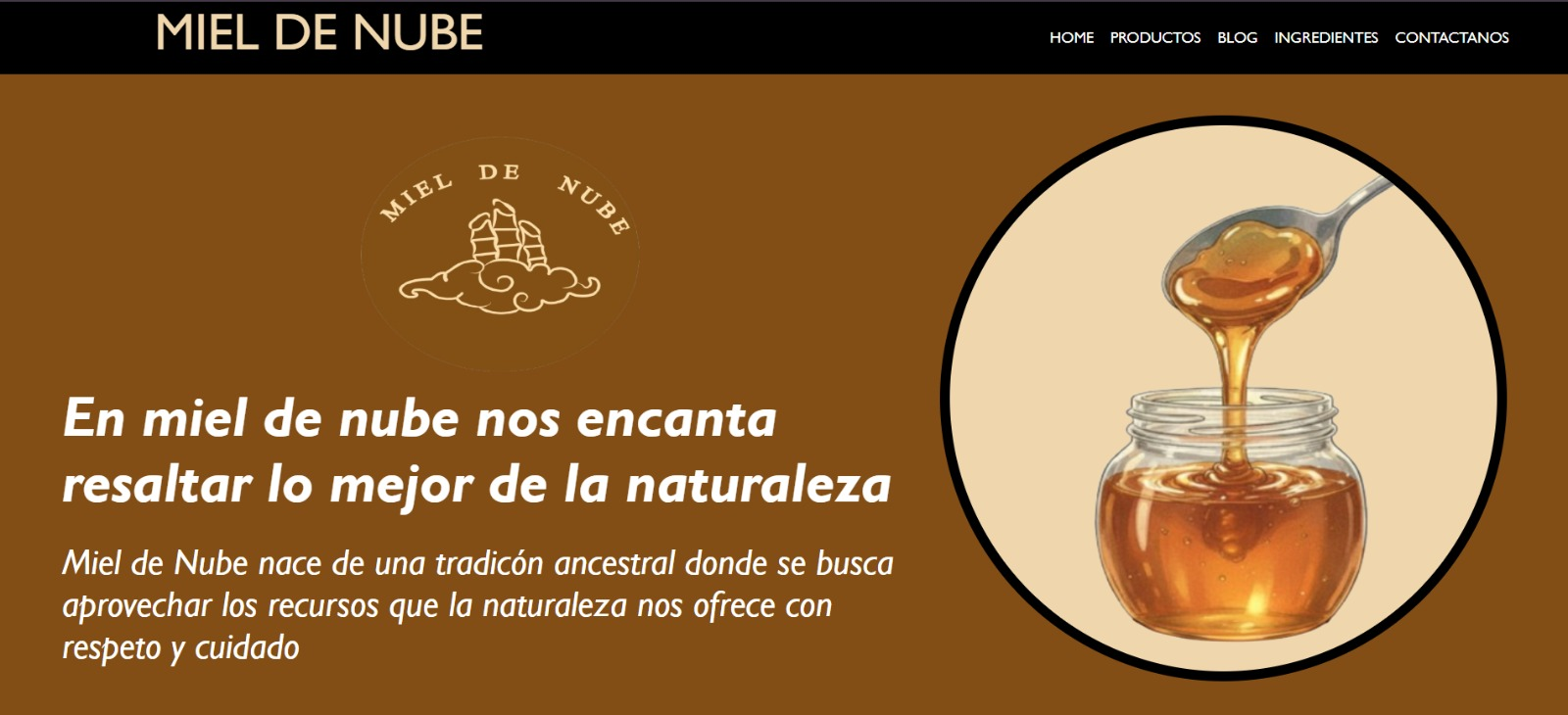 Proyecto Web 1 - Diseño Miel de nube
                        
